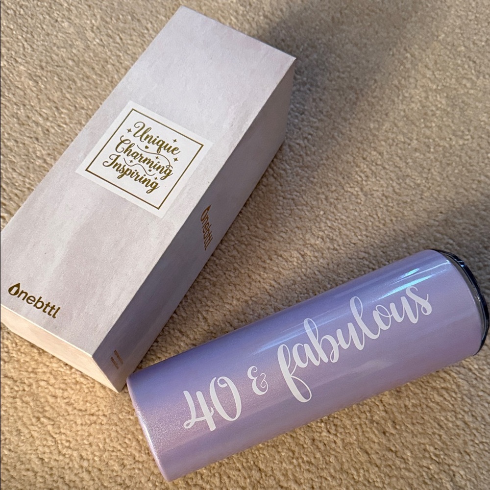 Purple '40 & Fabulous' Tumbler
